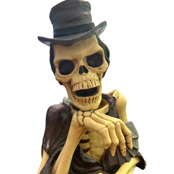 RARE FIND '97 Skulpture by David Wang Skeleton Gambler Gun Dice Zombie Halloween - Picture 1 of 13